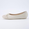 image:imageCUSHIONAIRE Womens Cardi Cap Toe Bow Flat with Memory Foam and Wide Widths AvailableBoneTaupe