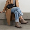 image:imageCUSHIONAIRE Britain Genuine Suede Chelsea Ankle Boots for Women  Water Resistant Suede Side Gore Panels Cushioned Insole Lug Outsole Chelsea Boots for Women Rear Pull TabTaupe