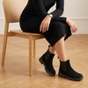 image:imageCUSHIONAIRE Britain Genuine Suede Chelsea Ankle Boots for Women  Water Resistant Suede Side Gore Panels Cushioned Insole Lug Outsole Chelsea Boots for Women Rear Pull TabBlack