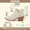 image:imageCUSHIONAIRE Rodeo Cowboy Boots for Women Pointed Toe Ankle BootieIvory