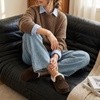 image:imageCUSHIONAIRE Creek Genuine Leather Suede Womens Slippers Casual House Shoes  Memory Foam Footbed Soft Faux Fur Lining Genuine Suede Leather Upper Indoor Outdoor Sole Classic Moccasin DesignChocolate
