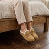 image:imageCUSHIONAIRE Creek Genuine Leather Suede Womens Slippers Casual House Shoes  Memory Foam Footbed Soft Faux Fur Lining Genuine Suede Leather Upper Indoor Outdoor Sole Classic Moccasin DesignSand