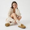 image:imageCUSHIONAIRE Creek Genuine Leather Suede Womens Slippers Casual House Shoes  Memory Foam Footbed Soft Faux Fur Lining Genuine Suede Leather Upper Indoor Outdoor Sole Classic Moccasin DesignSand