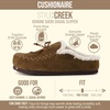 image:imageCUSHIONAIRE Creek Genuine Leather Suede Womens Slippers Casual House Shoes  Memory Foam Footbed Soft Faux Fur Lining Genuine Suede Leather Upper Indoor Outdoor Sole Classic Moccasin DesignBrown