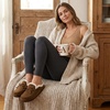 image:imageCUSHIONAIRE Creek Genuine Leather Suede Womens Slippers Casual House Shoes  Memory Foam Footbed Soft Faux Fur Lining Genuine Suede Leather Upper Indoor Outdoor Sole Classic Moccasin DesignBrown