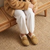 image:imageCUSHIONAIRE Creek Genuine Leather Suede Womens Slippers Casual House Shoes  Memory Foam Footbed Soft Faux Fur Lining Genuine Suede Leather Upper Indoor Outdoor Sole Classic Moccasin DesignSand