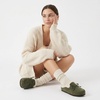 image:imageCUSHIONAIRE Creek Genuine Leather Suede Womens Slippers Casual House Shoes  Memory Foam Footbed Soft Faux Fur Lining Genuine Suede Leather Upper Indoor Outdoor Sole Classic Moccasin DesignKhaki