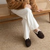 image:imageCUSHIONAIRE Creek Genuine Leather Suede Womens Slippers Casual House Shoes  Memory Foam Footbed Soft Faux Fur Lining Genuine Suede Leather Upper Indoor Outdoor Sole Classic Moccasin DesignChocolate
