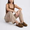 image:imageCUSHIONAIRE Creek Genuine Leather Suede Womens Slippers Casual House Shoes  Memory Foam Footbed Soft Faux Fur Lining Genuine Suede Leather Upper Indoor Outdoor Sole Classic Moccasin DesignBrown