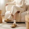 image:imageCUSHIONAIRE Creek Genuine Leather Suede Womens Slippers Casual House Shoes  Memory Foam Footbed Soft Faux Fur Lining Genuine Suede Leather Upper Indoor Outdoor Sole Classic Moccasin DesignSand