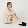 image:imageCUSHIONAIRE Creek Genuine Leather Suede Womens Slippers Casual House Shoes  Memory Foam Footbed Soft Faux Fur Lining Genuine Suede Leather Upper Indoor Outdoor Sole Classic Moccasin DesignBlack