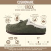 image:imageCUSHIONAIRE Creek Genuine Leather Suede Womens Slippers Casual House Shoes  Memory Foam Footbed Soft Faux Fur Lining Genuine Suede Leather Upper Indoor Outdoor Sole Classic Moccasin DesignKhaki