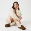 image:imageCUSHIONAIRE Creek Genuine Leather Suede Womens Slippers Casual House Shoes  Memory Foam Footbed Soft Faux Fur Lining Genuine Suede Leather Upper Indoor Outdoor Sole Classic Moccasin DesignBrown