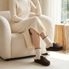 image:imageCUSHIONAIRE Creek Genuine Leather Suede Womens Slippers Casual House Shoes  Memory Foam Footbed Soft Faux Fur Lining Genuine Suede Leather Upper Indoor Outdoor Sole Classic Moccasin DesignChocolate