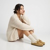 image:imageCUSHIONAIRE Creek Genuine Leather Suede Womens Slippers Casual House Shoes  Memory Foam Footbed Soft Faux Fur Lining Genuine Suede Leather Upper Indoor Outdoor Sole Classic Moccasin DesignSand