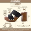 image:imageCUSHIONAIRE Markie Chunky Block Heel Sandals for Women with Faux Wood Heel and Memory FoamBlack