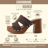 image:imageCUSHIONAIRE Markie Chunky Block Heel Sandals for Women with Faux Wood Heel and Memory FoamChocolate