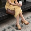 image:imageCUSHIONAIRE Markie Chunky Block Heel Sandals for Women with Faux Wood Heel and Memory FoamTan
