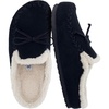 image:imageCUSHIONAIRE Creek Genuine Leather Suede Womens Slippers Casual House Shoes  Memory Foam Footbed Soft Faux Fur Lining Genuine Suede Leather Upper Indoor Outdoor Sole Classic Moccasin DesignBlack