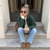 image:imageCUSHIONAIRE Casey Genuine Suede Moccasin Slippers for Women Cozy House Shoes with Moc Toe and Penny Loafer StrapBrown