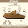 image:imageCUSHIONAIRE Casey Genuine Suede Moccasin Slippers for Women Cozy House Shoes with Moc Toe and Penny Loafer StrapCamel