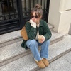 image:imageCUSHIONAIRE Casey Genuine Suede Moccasin Slippers for Women Cozy House Shoes with Moc Toe and Penny Loafer StrapCamel