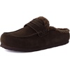 image:imageCUSHIONAIRE Casey Genuine Suede Moccasin Slippers for Women Cozy House Shoes with Moc Toe and Penny Loafer StrapChocolate