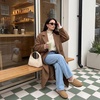image:imageCUSHIONAIRE Casey Genuine Suede Moccasin Slippers for Women Cozy House Shoes with Moc Toe and Penny Loafer StrapSand