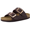 image:imageCUSHIONAIRE Laz 100 Genuine Leather Cork Footbed Slide Sandals for Women with Adjustable Buckles and Memory FoamChocolate
