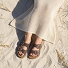 image:imageCUSHIONAIRE Laz 100 Genuine Leather Cork Footbed Slide Sandals for Women with Adjustable Buckles and Memory FoamChocolate