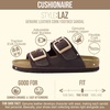 image:imageCUSHIONAIRE Laz 100 Genuine Leather Cork Footbed Slide Sandals for Women with Adjustable Buckles and Memory FoamChocolate