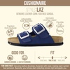image:imageCUSHIONAIRE Laz 100 Genuine Leather Cork Footbed Slide Sandals for Women with Adjustable Buckles and Memory FoamNavy