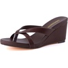 image:imageCUSHIONAIRE Mona SlipOn Lightweight Womens Sandals Comfortable Wedge Flip Flops for Women with Crossover StrapBrown
