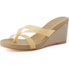image:imageCUSHIONAIRE Mona SlipOn Lightweight Womens Sandals Comfortable Wedge Flip Flops for Women with Crossover StrapNude