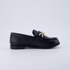 image:imageCUSHIONAIRE Rye Kids Dress Shoes Penny Loafers for Kids with Charm ChainBlack Smooth