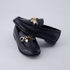 image:imageCUSHIONAIRE Rye Kids Dress Shoes Penny Loafers for Kids with Charm ChainBlack Smooth