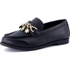 image:imageCUSHIONAIRE Rye Kids Dress Shoes Penny Loafers for Kids with Charm ChainBlack Smooth