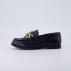 image:imageCUSHIONAIRE Rye Kids Dress Shoes Penny Loafers for Kids with Charm ChainBlack Smooth