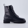 image:imageCUSHIONAIRE Ryker Vegan Leather Combat Boots for Women with Side ZipperBlack