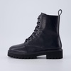 image:imageCUSHIONAIRE Ryker Vegan Leather Combat Boots for Women with Side ZipperBlack