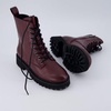 image:imageCUSHIONAIRE Ryker Vegan Leather Combat Boots for Women with Side ZipperBurgundy