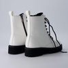 image:imageCUSHIONAIRE Ryker Vegan Leather Combat Boots for Women with Side ZipperWhite