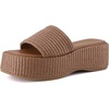 image:imageCUSHIONAIRE Siren Raffia Platform Sandals for Women with Cushioned FootbedBrown