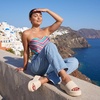 image:imageCUSHIONAIRE Siren Raffia Platform Sandals for Women with Cushioned FootbedCream