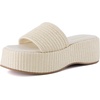 image:imageCUSHIONAIRE Siren Raffia Platform Sandals for Women with Cushioned FootbedCream