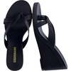 image:imageCUSHIONAIRE Mona SlipOn Lightweight Womens Sandals Comfortable Wedge Flip Flops for Women with Crossover StrapBlack