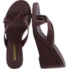 image:imageCUSHIONAIRE Mona SlipOn Lightweight Womens Sandals Comfortable Wedge Flip Flops for Women with Crossover StrapBrown