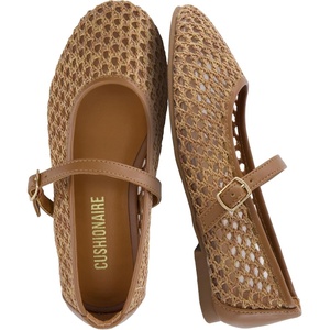 image:imageCUSHIONAIRE Darla Kids Mesh Mary Jane Ballet Flats Girls Shoes with BuckleBrown