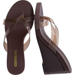 image:imageCUSHIONAIRE Mona SlipOn Lightweight Womens Sandals Comfortable Wedge Flip Flops for Women with Crossover StrapCaf