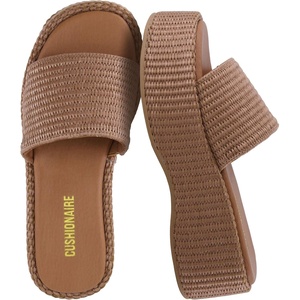 image:imageCUSHIONAIRE Siren Raffia Platform Sandals for Women with Cushioned FootbedBrown
